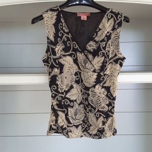 Bandolino Sleeveless Black & Tan Top